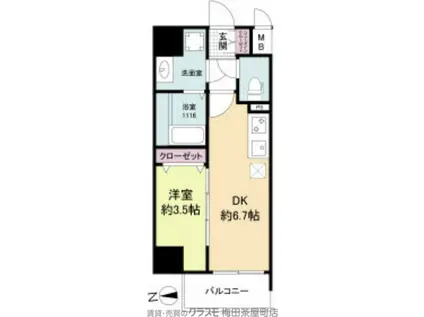 ソルテラス本庄西クレアスト(1DK/2階)の間取り写真