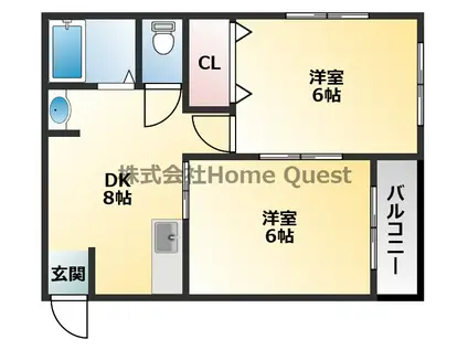 ニッコーハイツ(2DK/1階)の間取り写真