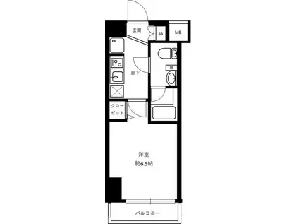 スクエアシティ横浜鶴見(1K/1階)の間取り写真
