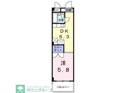 メゾン笠原(1DK/2階)の間取り写真