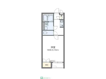 レオネクストフローリッシュ船道(1K/2階)の間取り写真