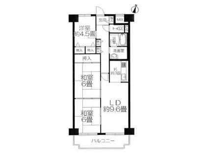 ルネ須磨(3LDK/11階)の間取り写真