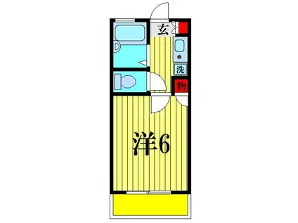 LISSAグランデ若宮A棟(1K/2階)の間取り写真