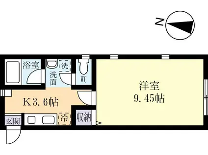 ひたち野LSビル(1K/2階)の間取り写真