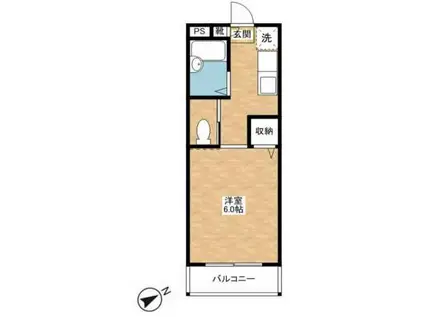 マンションアベニュー(1K/2階)の間取り写真