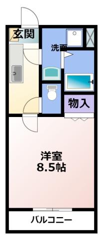 インフィニート(1K/1階)の間取り写真