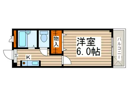 シャルマン草加駅前(1K/3階)の間取り写真