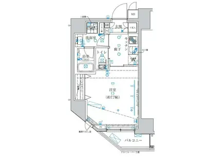クレイシア両国レジェール(1K/5階)の間取り写真