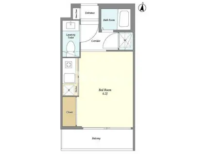 ベルファース都立大学(ワンルーム/1階)の間取り写真