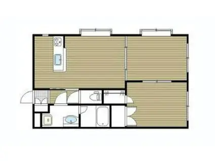 ステータスI(2DK/3階)の間取り写真