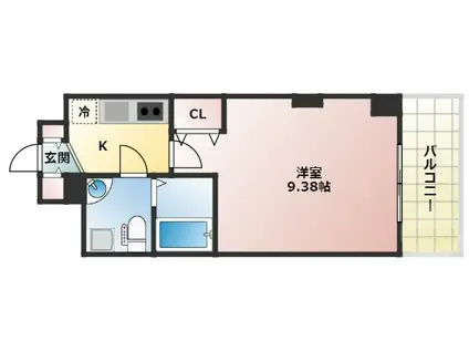 セレニテ新大阪弐番館(1K/13階)の間取り写真