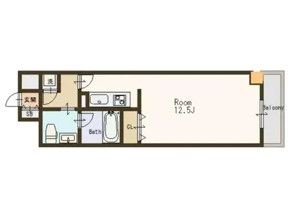 シティヒルズ安堂寺(1K/5階)の間取り写真