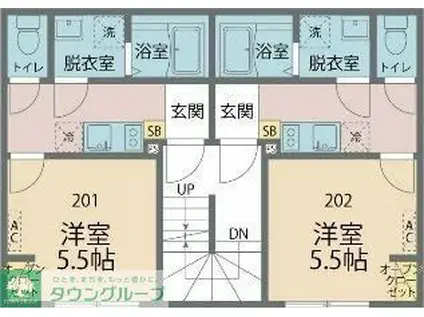 カインドネス相模原氷川町III(1K/2階)の間取り写真