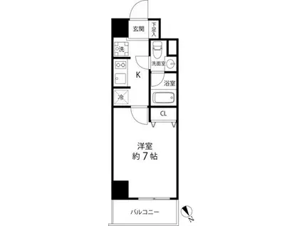 TS GARDENセンター南(1K/7階)の間取り写真