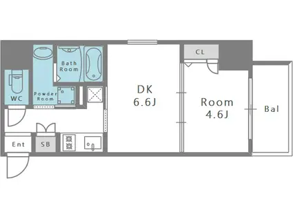 エスリード靭公園(1DK/10階)の間取り写真