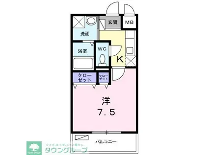 ヴィーダ ローザ(1K/2階)の間取り写真