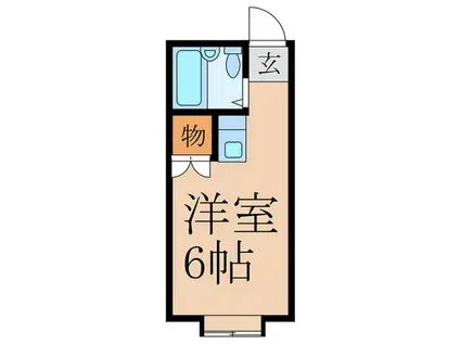 美しの森ハウスB(ワンルーム/1階)の間取り写真