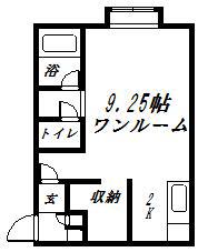 コットンハウス22(ワンルーム/1階)の間取り写真