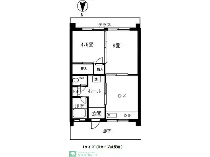 玉川ハイツ(2DK/1階)の間取り写真