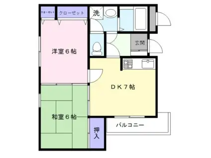 フォーシーズンFY(2DK/2階)の間取り写真
