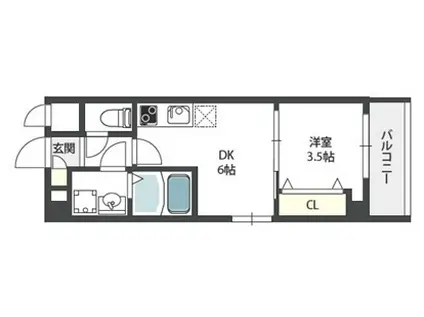SERIE都島(1DK/7階)の間取り写真