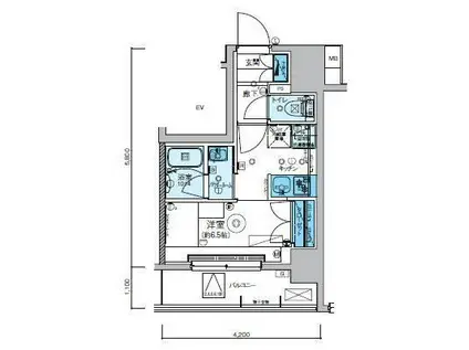 リヴシティ堀切菖蒲園(ワンルーム/9階)の間取り写真
