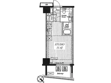 TI-HIGASHIAZABU ティーヒガシアザブ(ワンルーム/3階)の間取り写真