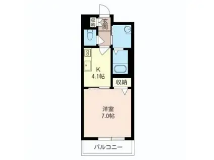 ヴァンヴェール元住吉(1K/2階)の間取り写真