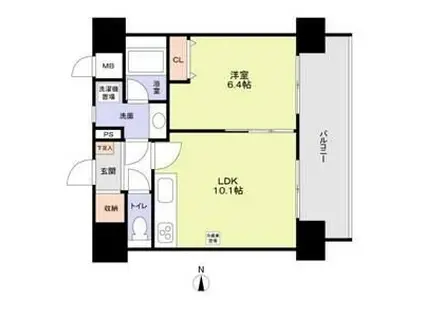 スタジオスクエア泉(1LDK/7階)の間取り写真