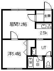 エントランス3・1(1DK/2階)の間取り写真