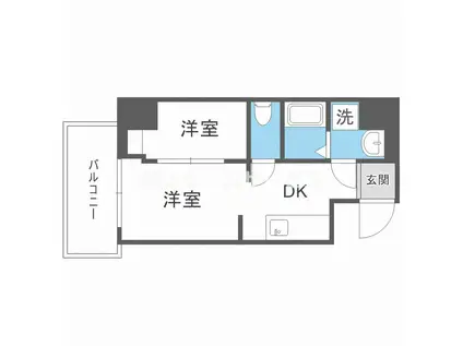 SOAR SHINIMAMIYA(1DK/8階)の間取り写真