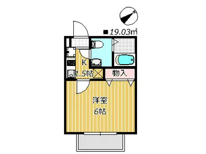 チャオ西船橋(1K/3階)の間取り写真