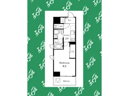 FELICE(1K/1階)の間取り写真