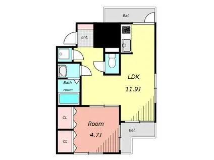 リーヴ参宮橋(1LDK/2階)の間取り写真