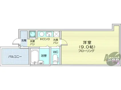 ヴァンデメール五橋(1K/5階)の間取り写真