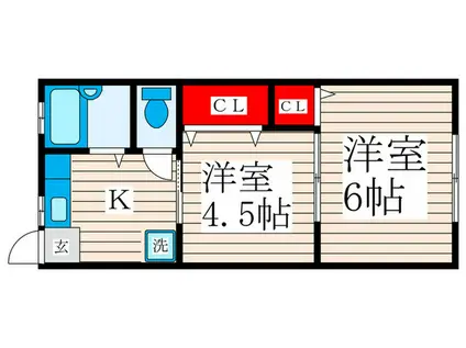 リジェーネ B(2K/2階)の間取り写真