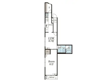 アパートメントライブライフ(1LDK/4階)の間取り写真