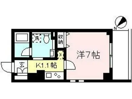 ラフィーネ多摩川(1K/5階)の間取り写真