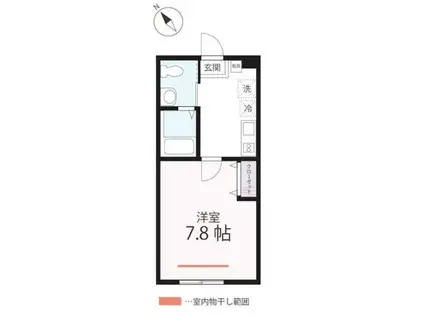 ハーミットクラブハウスSWING(1K/1階)の間取り写真