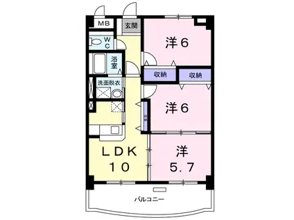 パークサイドアニヴァーサリー(3LDK/3階)の間取り写真