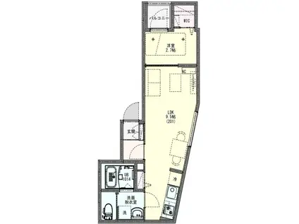IRIS西台(1LDK/2階)の間取り写真