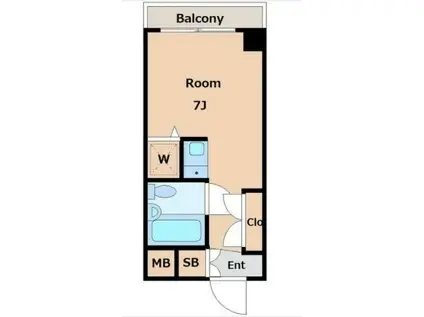 クラウンパレス与野本町(ワンルーム/2階)の間取り写真