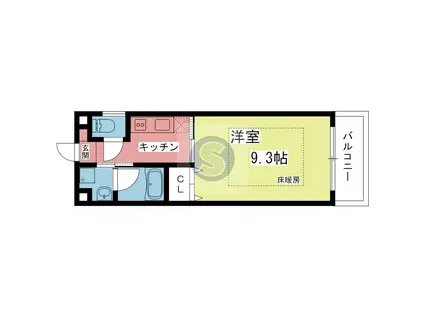 グランコスモ寺町(1K/B1階)の間取り写真