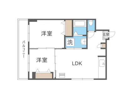 クリスタルファイブ(2LDK/7階)の間取り写真