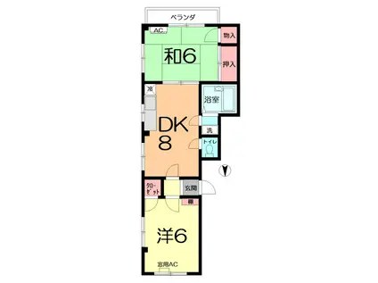 第28大宮ハイツ 301(2DK/3階)の間取り写真