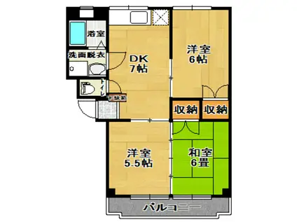 マクベリーA(3DK/3階)の間取り写真