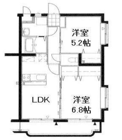 ラフィーナコート(2LDK/2階)の間取り写真