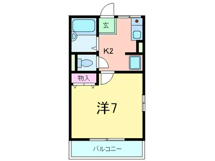 プラージュ本山(1K/2階)の間取り写真
