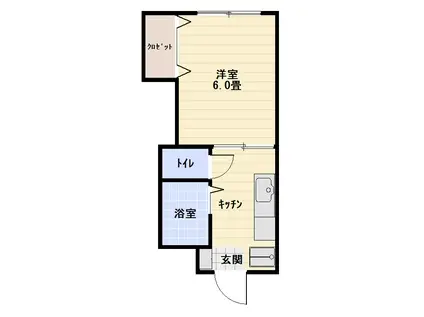 サンライズ上宇部(1K/3階)の間取り写真