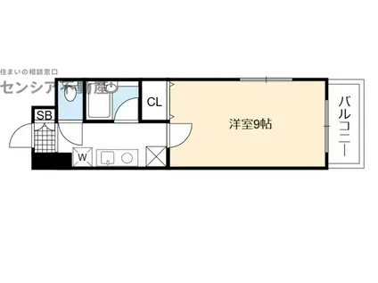 ベルエキップオグラン(1K/2階)の間取り写真